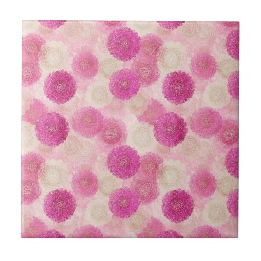 Carreau Pink Abstract Floral Lace Circle Pattern (Devant)