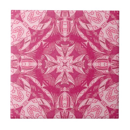 Carreau Pink Abstrait doux Motif Mandala (Devant)