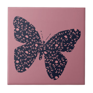 Carreau Pink and Violet Floral Butterfly