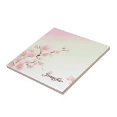 Carreau Pink and White Cherry Blossom Nature Monogram (Côté)