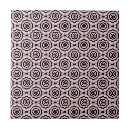 Carreau Pink Black Flower Seamless Pattern (Devant)
