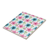 Carreau Pink & Blue Floral Seamless Pattern (Côté)