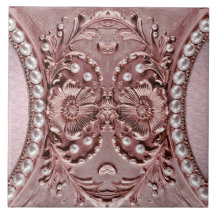 Pink Flower Ceramic Tile