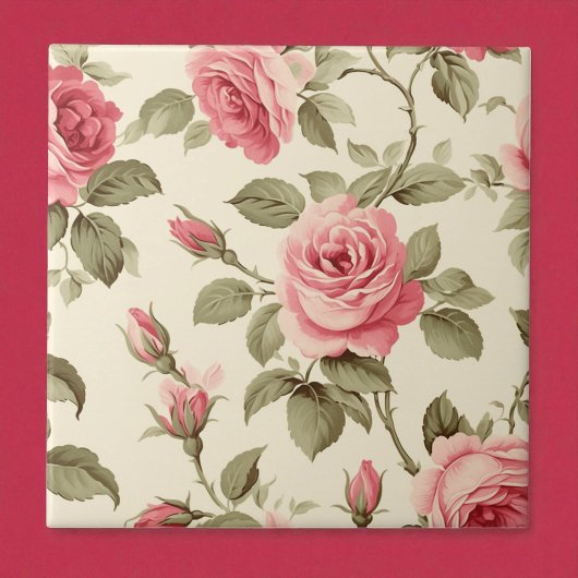 Carreau Pink Petal Peach Blossom Elegance
