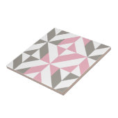 Carreau Pink Raspberry and Silver Geometric ZigZag (Côté)