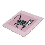 Carreau Pink Tabby Cat Cats Pastel Pink Girls Name (Côté)