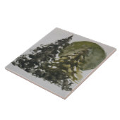 Carreau Pins de Gouache devant le paysage du soleil (Côté)