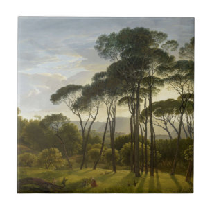Carreau Pins de parapluie italiens de paysage par Hendrik