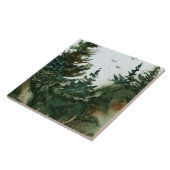 Carreau Pins sur les rochers avec des oiseaux dans le pays (Côté)