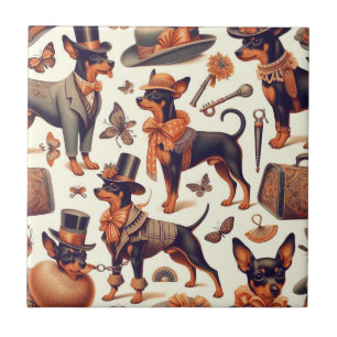 Carreau Pinscher sans fil vintage
