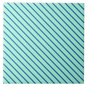 Carreau Pinstripes diagonales - aqua et marine