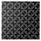 Carreau Pinwheel Spiral White Abstract Line Pattern (Devant)