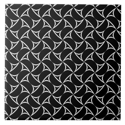Carreau Pinwheel Spiral White Abstract Line Pattern (Devant)
