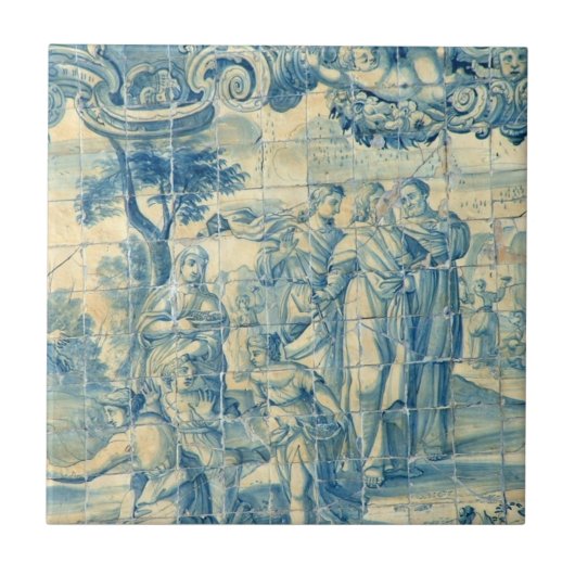 Carreau Pique-nique de la Renaissance - tuile d'Azulejo (Devant)