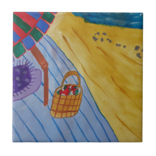 Carreau Pique-Nique Sur La Plage Carrelée En Céramique