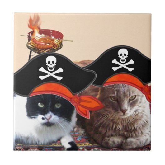 Carreau PIRATE CATS, Parlez comme un jour de pirates (Devant)
