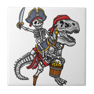 Carreau Pirate Dinosaure Squelette Halloween