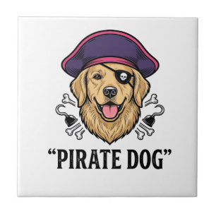 Carreau Pirate Dog Modèle de T-Shirt Gravure Vintage_1