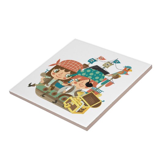 Carreau Pirates avec le trésor (Côté)