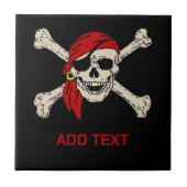 Carreau Pirates Skull personnaliser ajouter du texte, Tile (Devant)