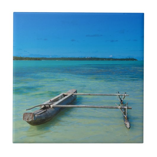 Carreau Pirogue à balancier dans un océan peu profond (Devant)