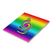 Carreau Pirouette d'arc-en-ciel formée par chat (Côté)