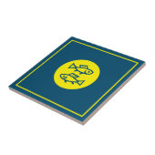 Carreau Pisces Horoscope Bleu Jaune Moderne Minimaliste (Côté)