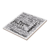 Carreau Pisces Zodiac Word Cloud Inspirational Photo Tile (Côté)