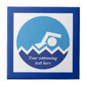 Carreau Pismming venin, swimmer on blue circle custom (Devant)