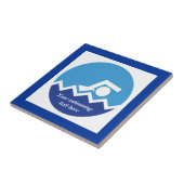 Carreau Pismming venin, swimmer on blue circle custom (Côté)