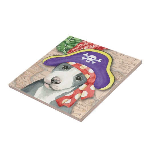 Carreau Pit Bull Terrier Pirate (Côté)