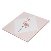 Carreau pivot diamant rose flamant (Côté)