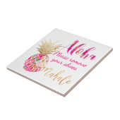 Carreau PixDezines Aloha Ananas, rose vif (Côté)