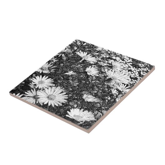 Carreau pixel noir et blanc (Côté)