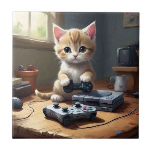 Carreau "Pixel Paws : The Gamer Kitten in Action"