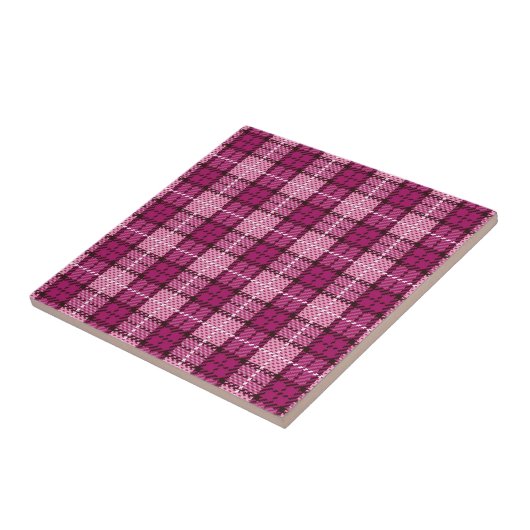 Carreau Pixel Plaid_Magenta-Black (Côté)