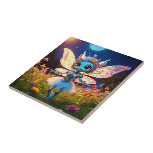 Carreau Pixie Robot Ballerina Danser en Fleur sauvage (Côté)