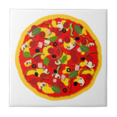 Carreau Pizzeria Pepperoni Pizza coloré (Devant)