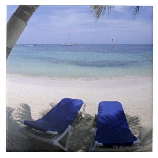 Carreau Plage, chaise longue, palmier, horizon plus de (Devant)