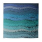 Carreau Plage Côtière Vagues salées sur Noir (Devant)