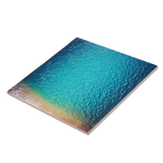 Carreau plage de sable bleu orange (Côté)