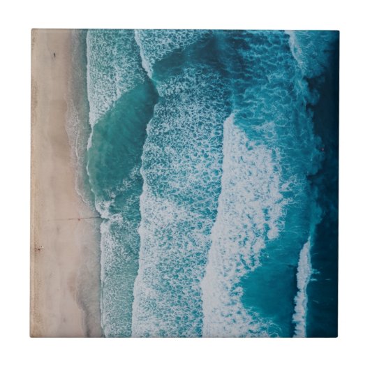 Carreau Plage de sable des vagues de l'océan bleu (Devant)