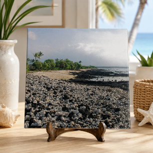 Carreau Plage de sable noir de Punaluʻu Hawaï Big Island