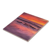 Carreau Plage de Windansea, coucher de soleil rouge (Côté)