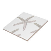 Carreau Plage d'étoiles de mer Gris Blanc Beige Cadeau Fav (Côté)