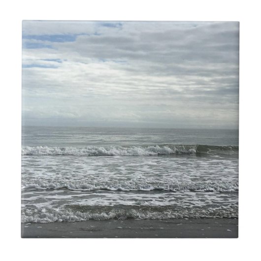 Carreau Plage Ocean Water Sky Blue White Grey Cute Coastèr (Devant)