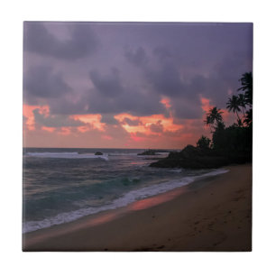 Carreau Plage romantique au crépuscule