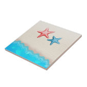 Carreau Plage sablonneuse et étoiles de mer (Côté)