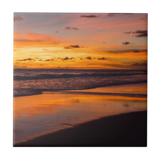 Carreau Plage Sunset Ocean Vue Orange Jaune (Devant)
