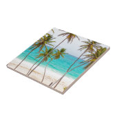 Carreau Plage tropicale avec le palmier (Côté)